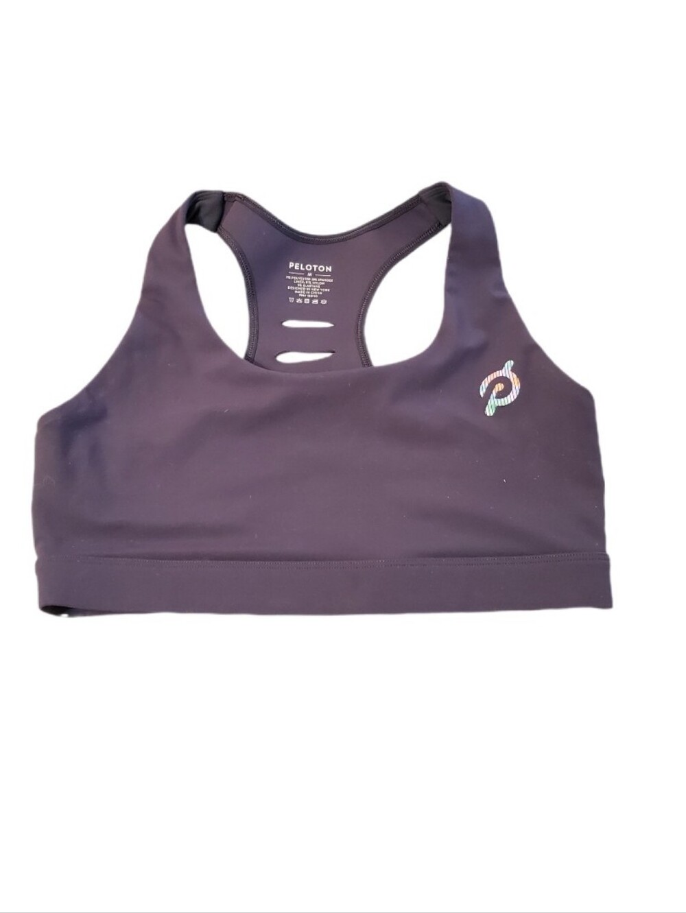 Peloton Women's Purple Gray Slit Back Sports Bra Medium